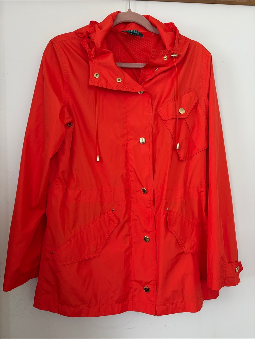 Lauren Ralph Lauren Orange Hooded Utility Jacket